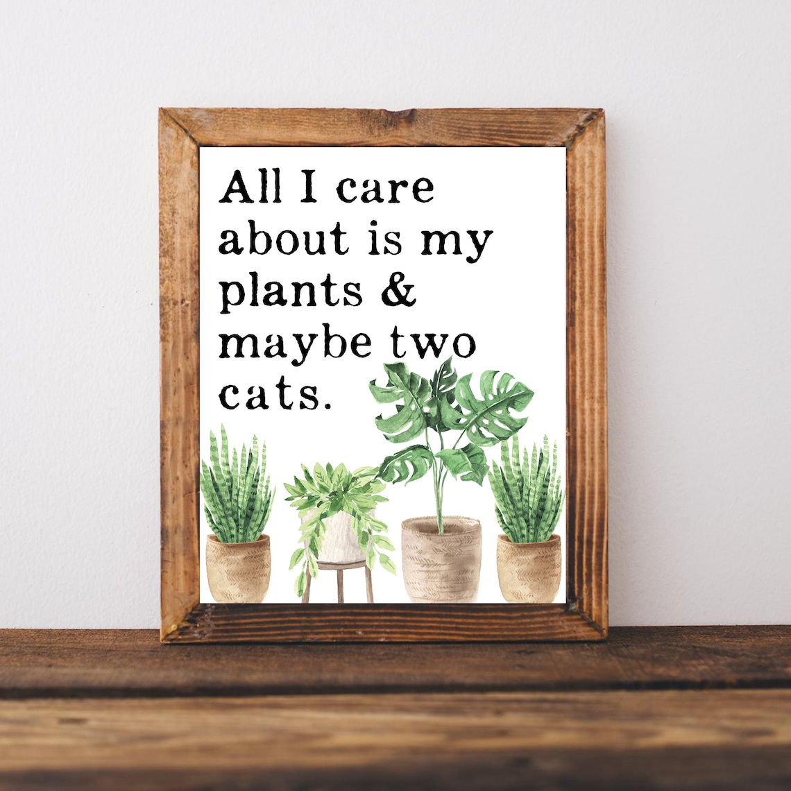 Cats and Plants Funny Cat Lover Art Print