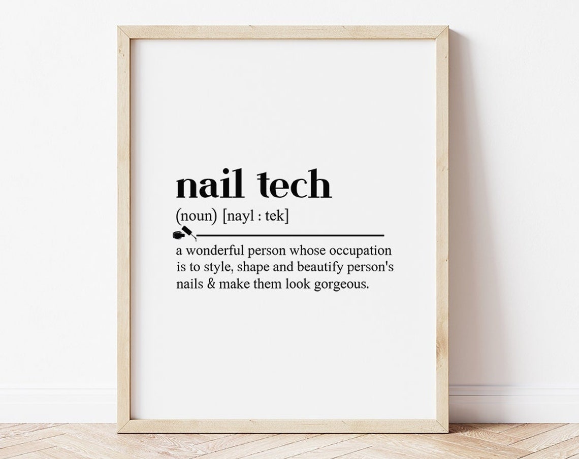 Nail Tech Definition Salon Professional Dictionary Quote Poster