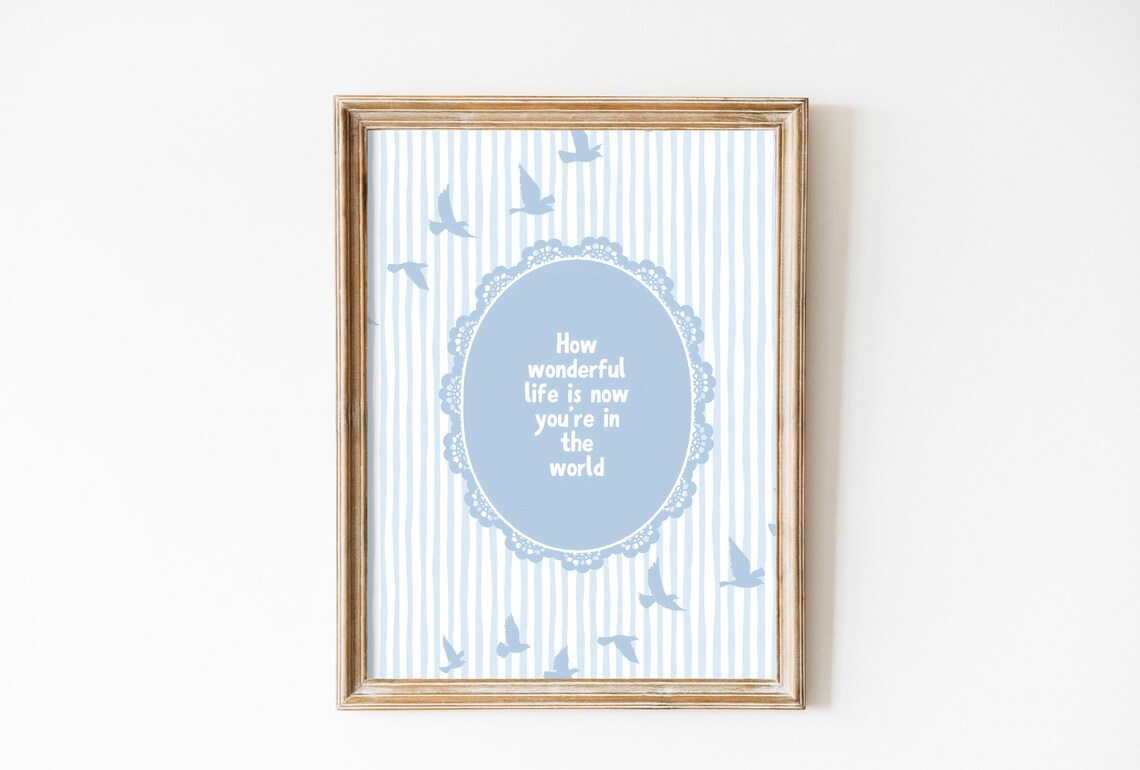How Wonderful Life Is, Retro Nursery Quote Poster