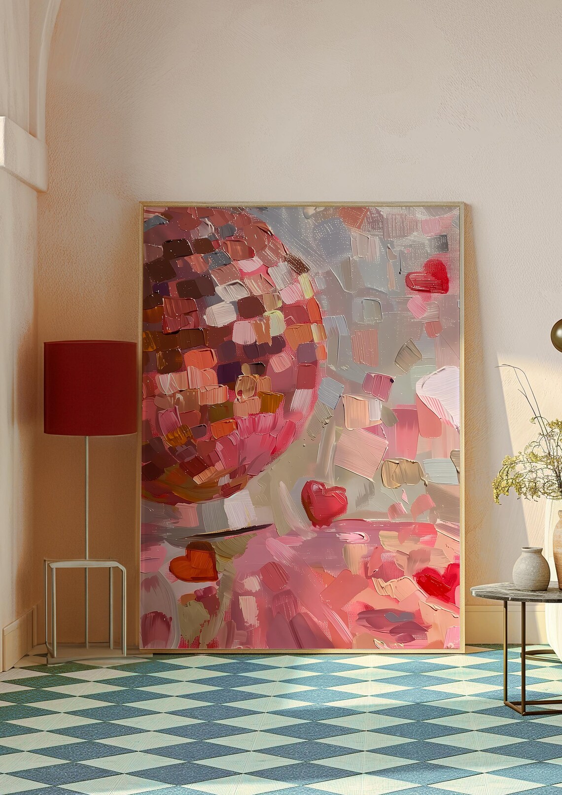 Heart Shaped Mirrorball Poster, Valentine Decor - Image 2
