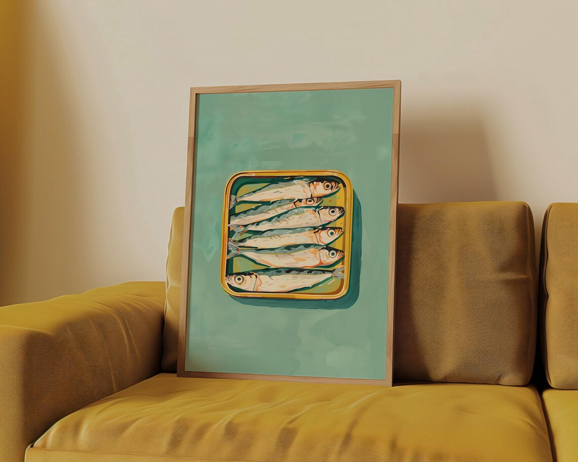 Sardines Retro Kitchen Art Print, Vintage Food Decor - Image 4