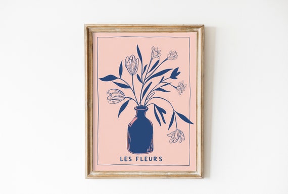 Minimalist Flowers Botanical Print, Japandi Style