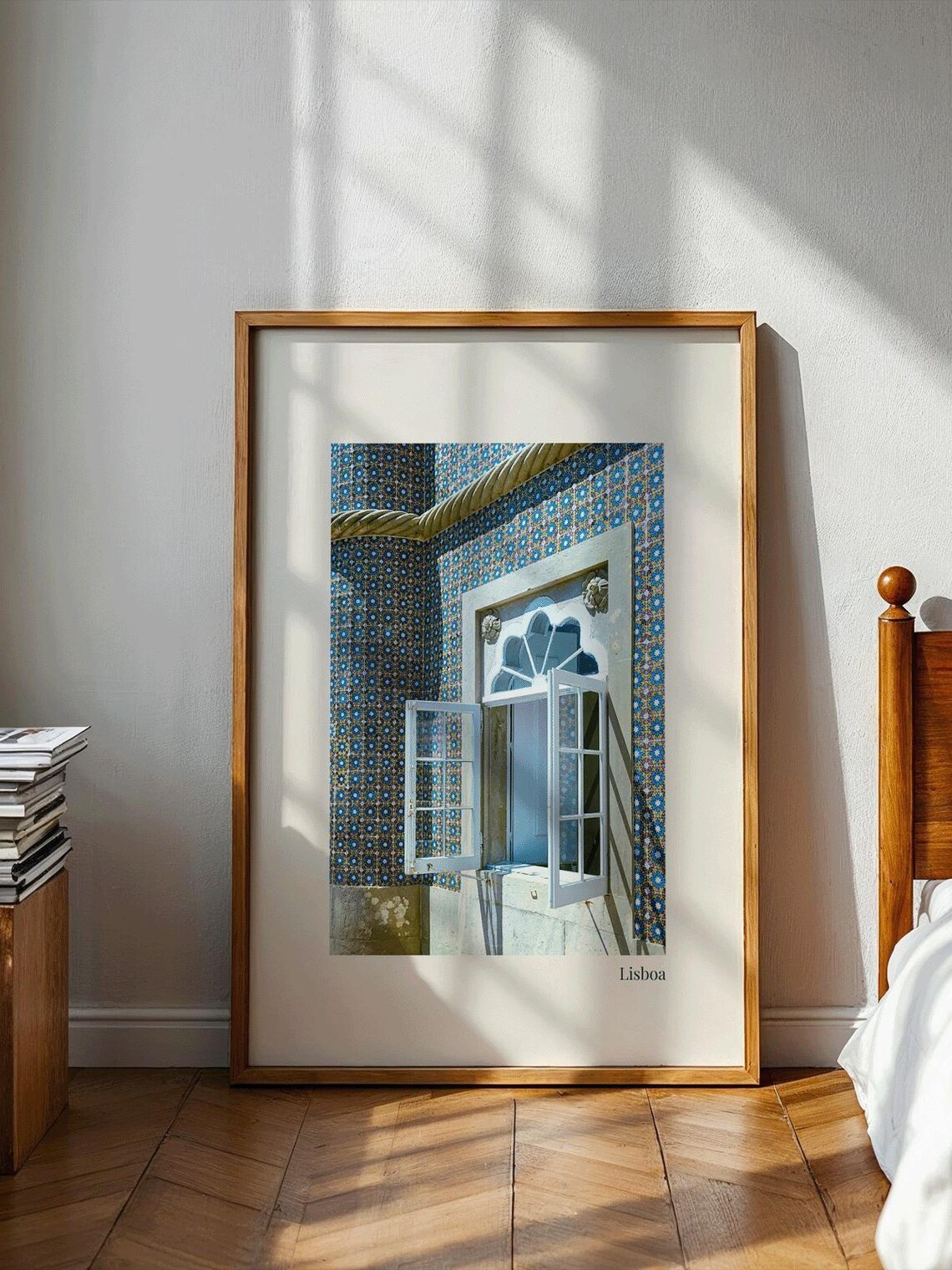 Lisbon Portugal Blue Tiles Travel Poster