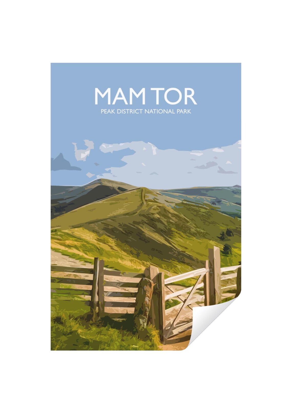 Mam Tor Peak District Poster, British Hiking Art Print - Image 4
