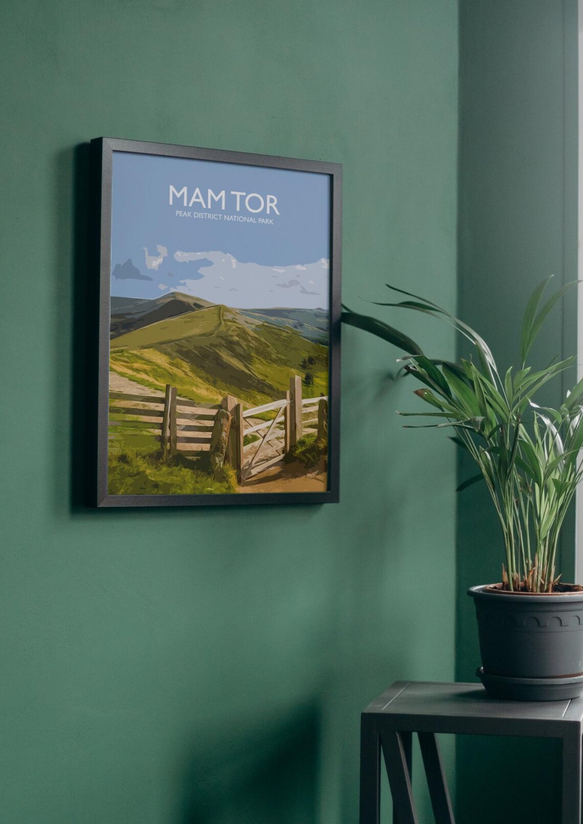 Mam Tor Peak District Poster, British Hiking Art Print - Image 5