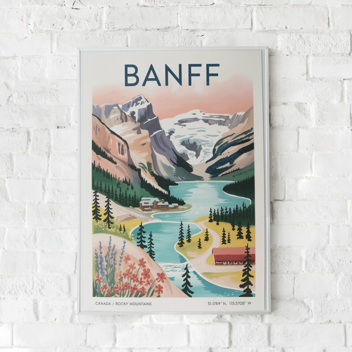 Banff Travel Poster, Vintage Rocky Mountains Landscape - Image 6
