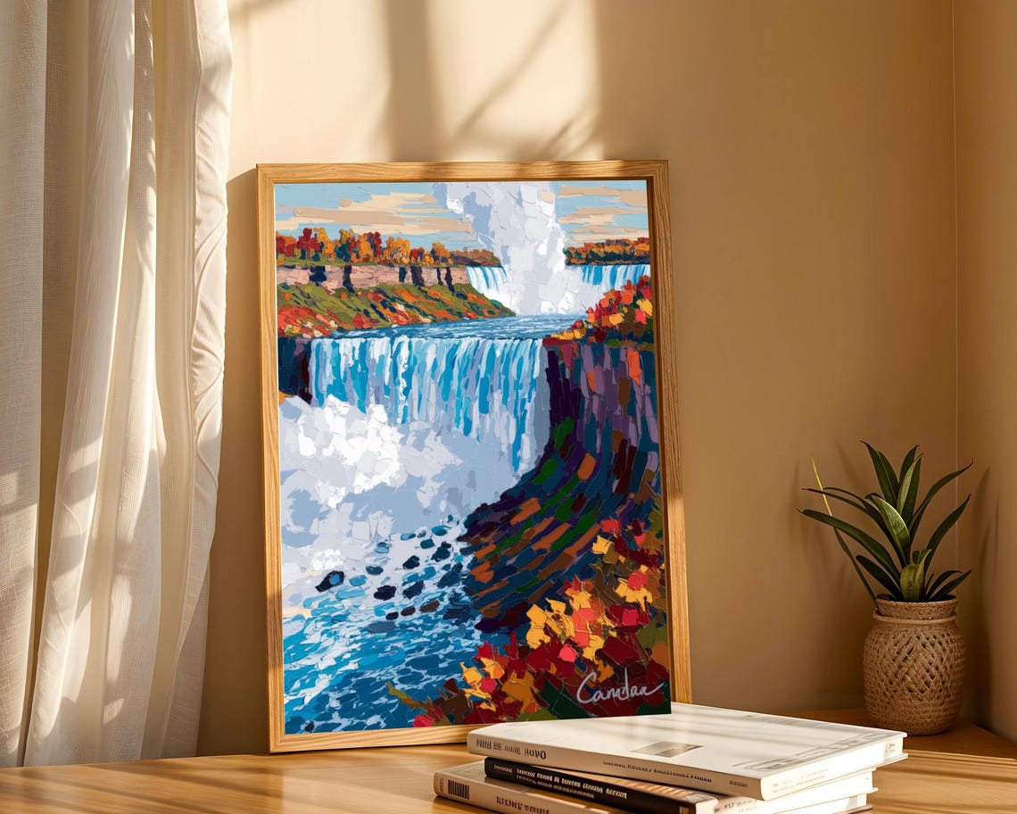 Niagara Falls Art Print, Autumn Landscape - Image 6