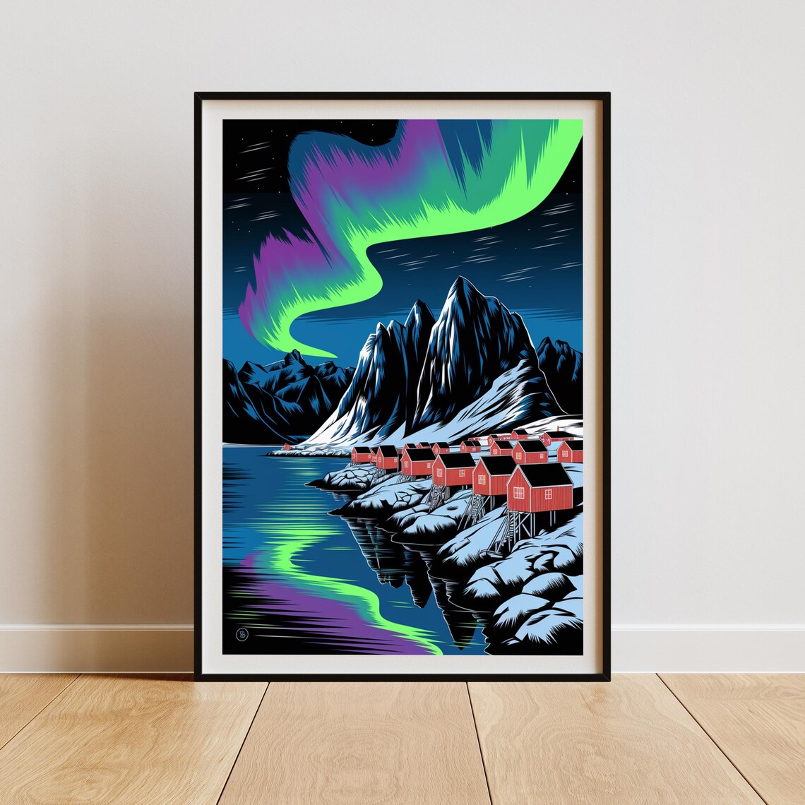 Norway Northern Lights Lofoten Travel Poster - Image 2