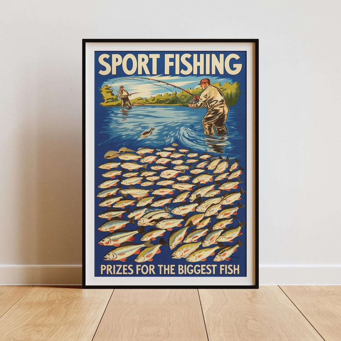 Vintage Sport Fishing - Retro Fisherman Poster - Image 2