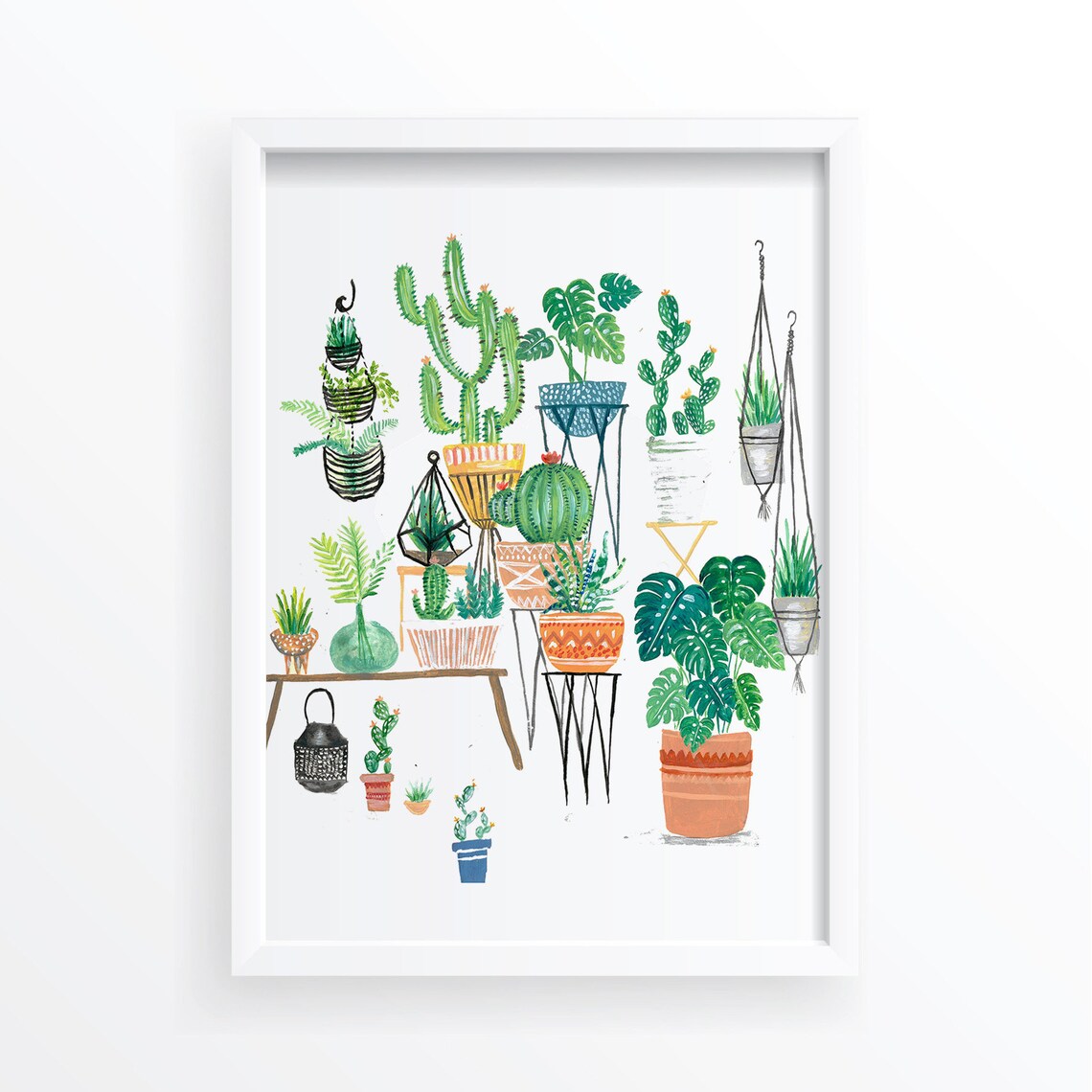 Cactus Botanical Illustration Art Print, Boho