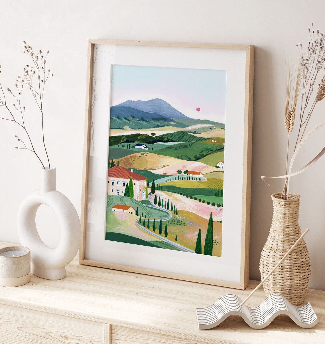 Tuscany Val Dorcia Travel Poster, Italy Wall Art - Image 5