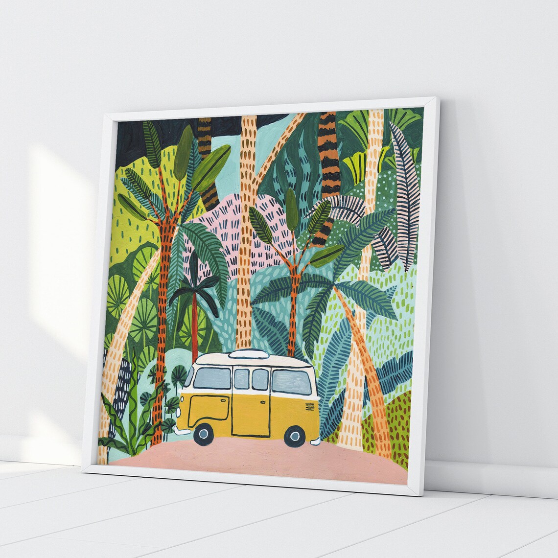 Jungle Camper Botanical Campervan Boho Wall Art Print - Image 3