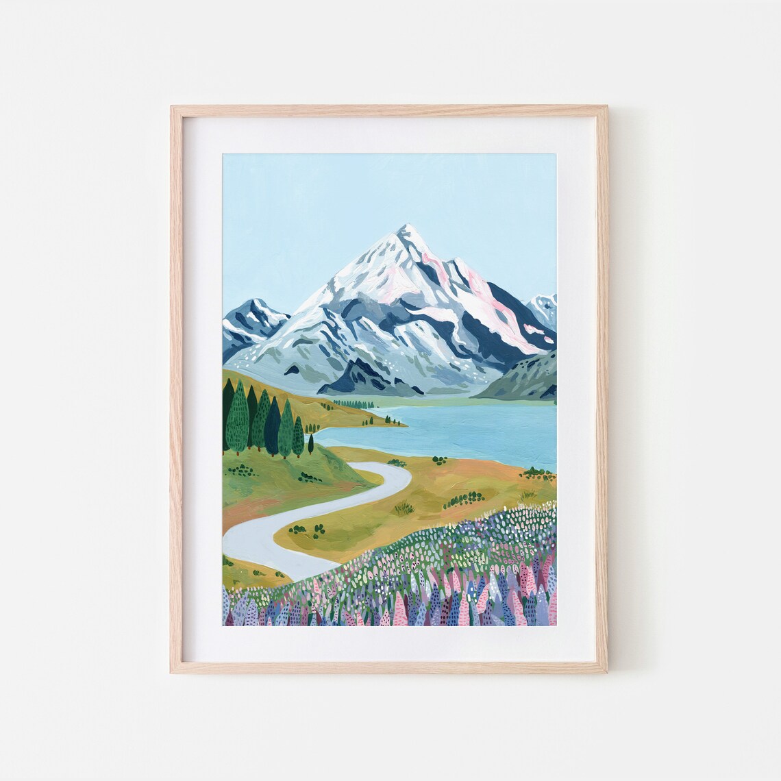 Aoraki Mount Cook New Zealand Travel Poster, Art Print