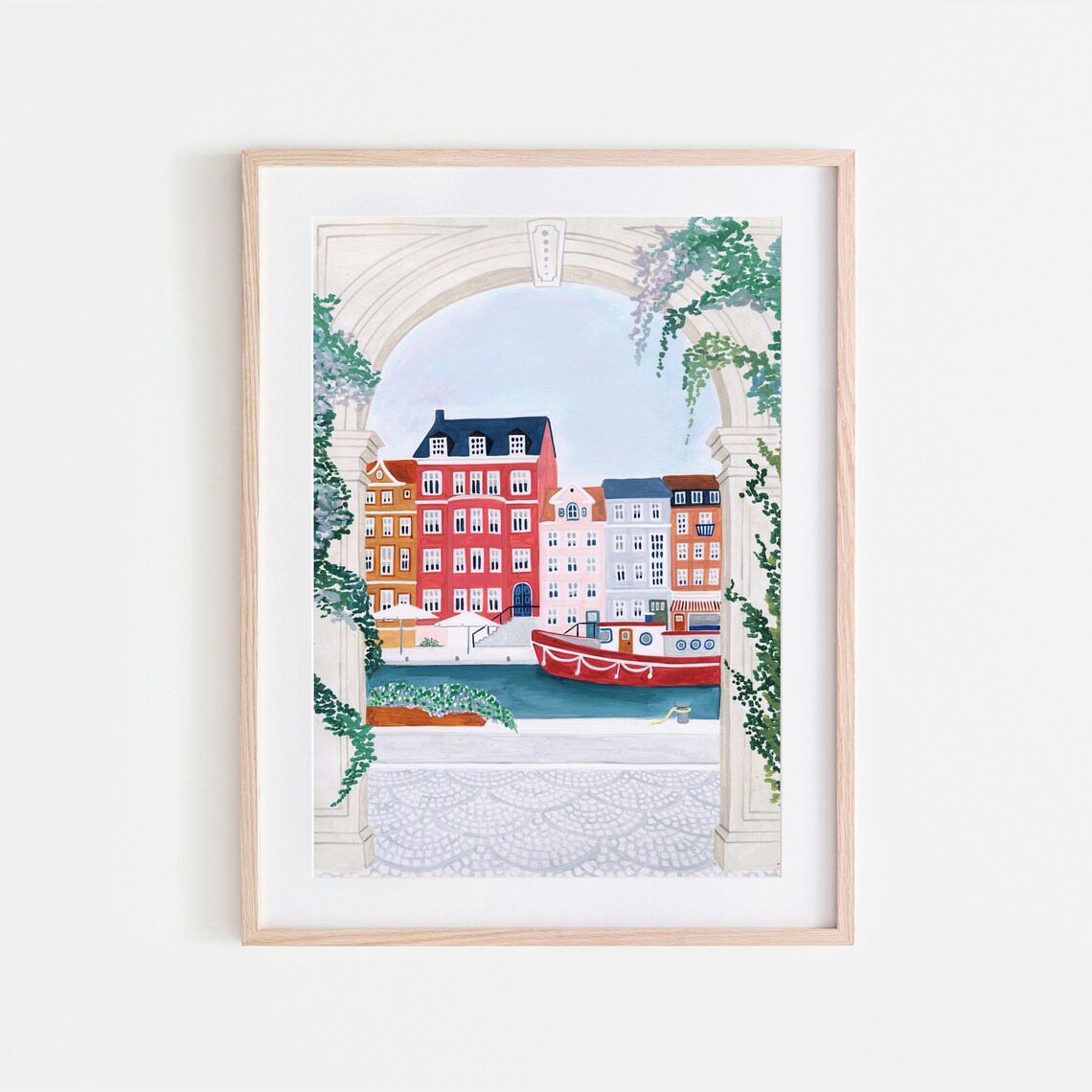 Copenhagen Travel Poster, Scandinavian Wall Art