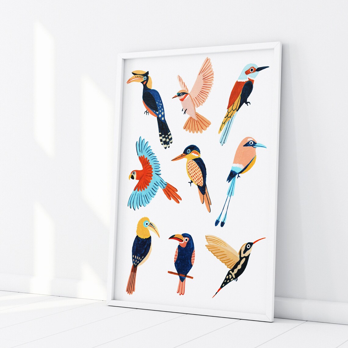 Parrot, Peacock & Toucan Botanical Art Print - Image 4