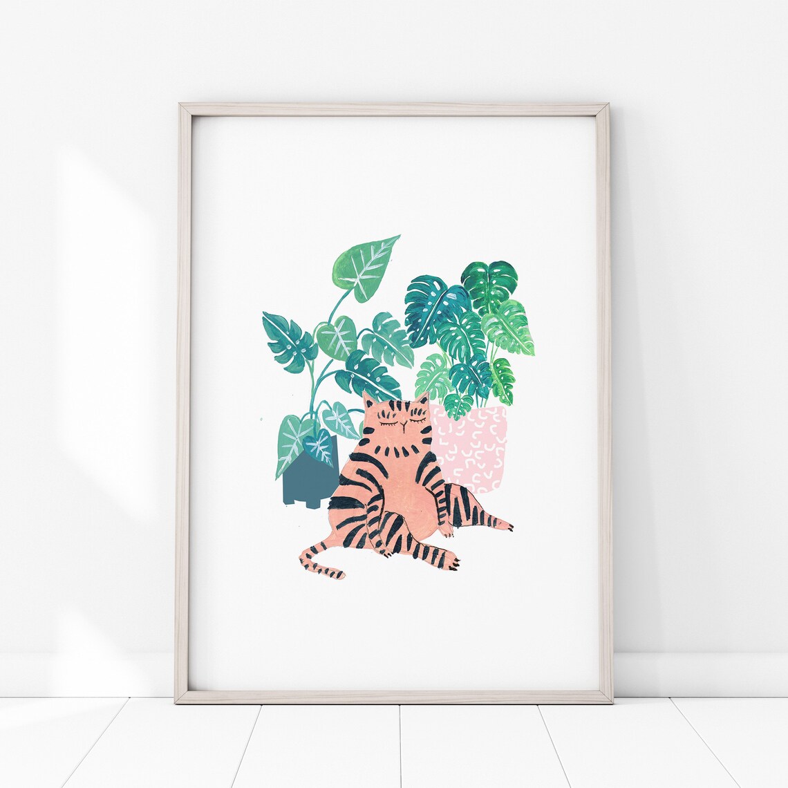 Plant Cat Cat Lover Gift Art Print - Image 4
