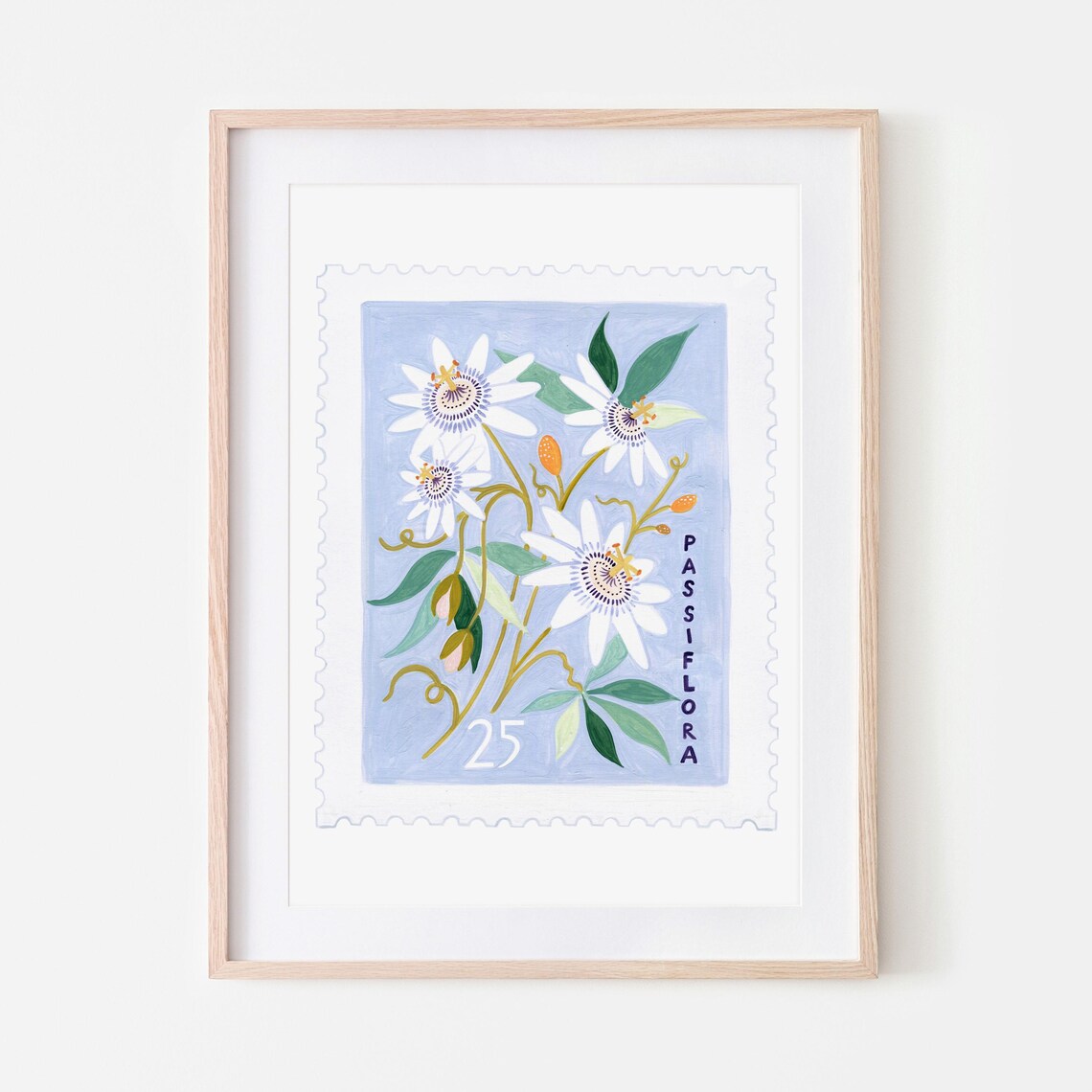 Passiflora Botanical Vintage Floral Art Print