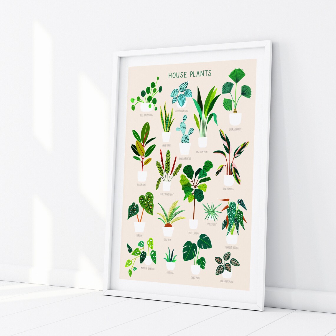 House Plants On Pink Botanical Poster Print - Image 3