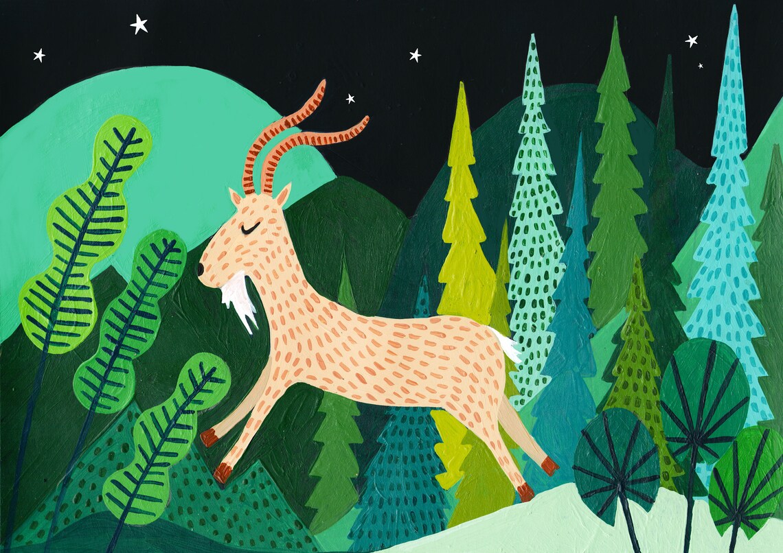 Capricorn Zodiac Print, Horoscope Constellation Art Print - Image 2