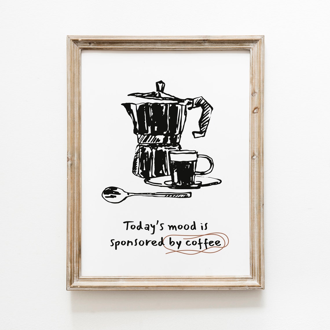 Today's Mood Sponsored by Coffee Retro Moka Pot Kitchen Poster