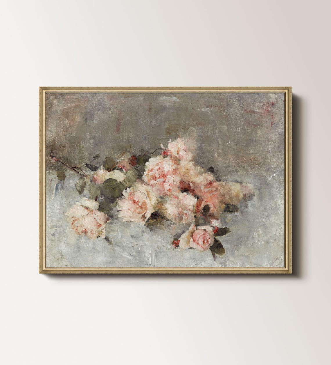 Vintage Floral Print Pink Roses Print Flowers Art Vintage Roses Painting Vintage Rose Print Flower Oil Painting 041