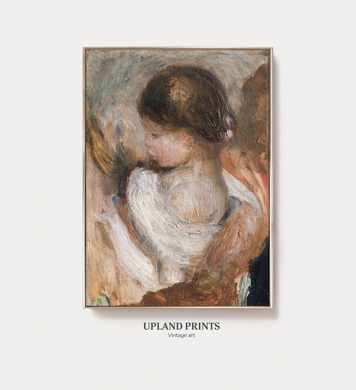 Impressionist Child Portrait Loose Brushwork Vintage Art Poster