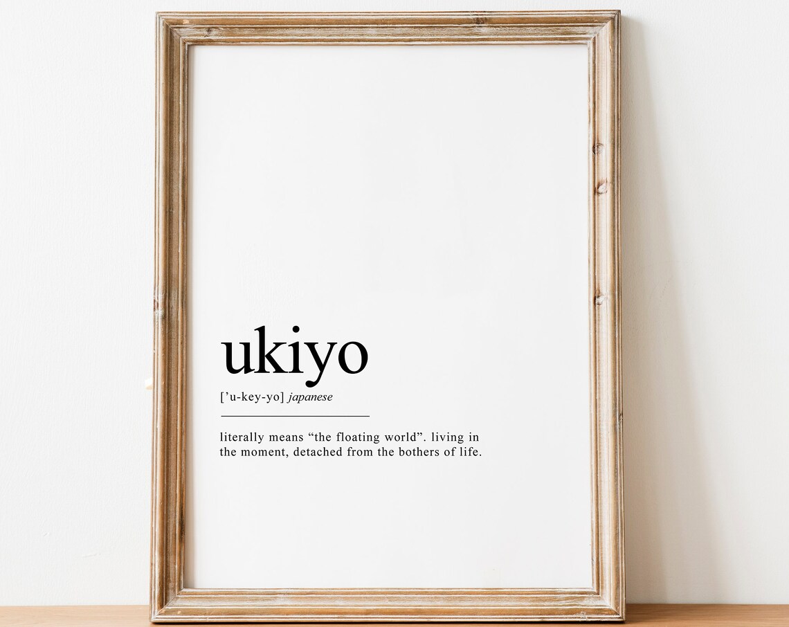 Ukiyo Definition Japanese Floating World Minimalist Art Poster - Image 2