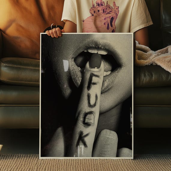 Middle Finger Feminist Art Print Edgy Hypebeast Decor Digital