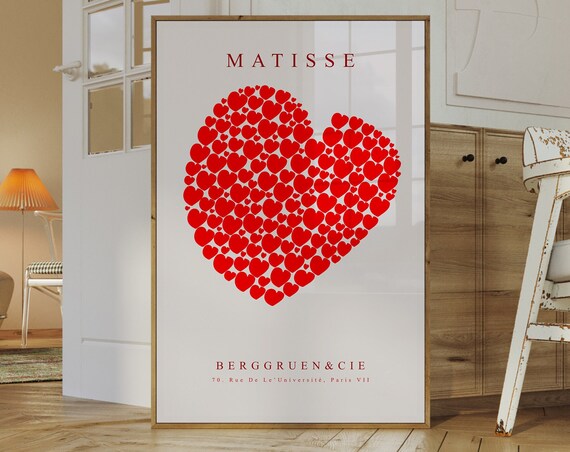 Henri Matisse The Heart Red Hearts Mosaic Paris Exhibition Art Poster