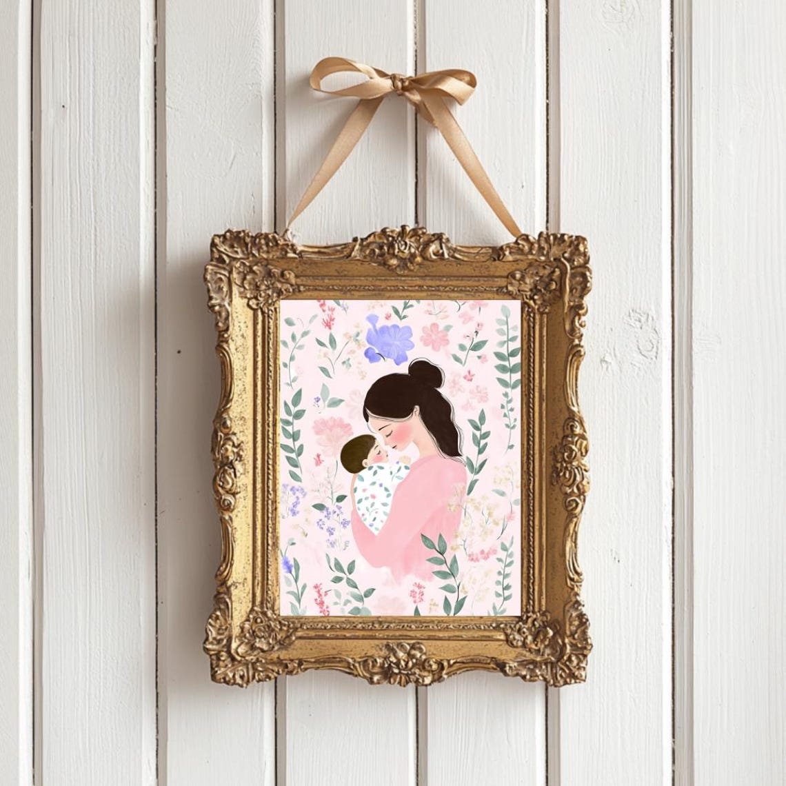 Mother And Baby Wall Art Print Motherhood Art Funky Pastel Wall Art Trendy Nursery Art New Mum Poster Baby Shower Gift - Image 4