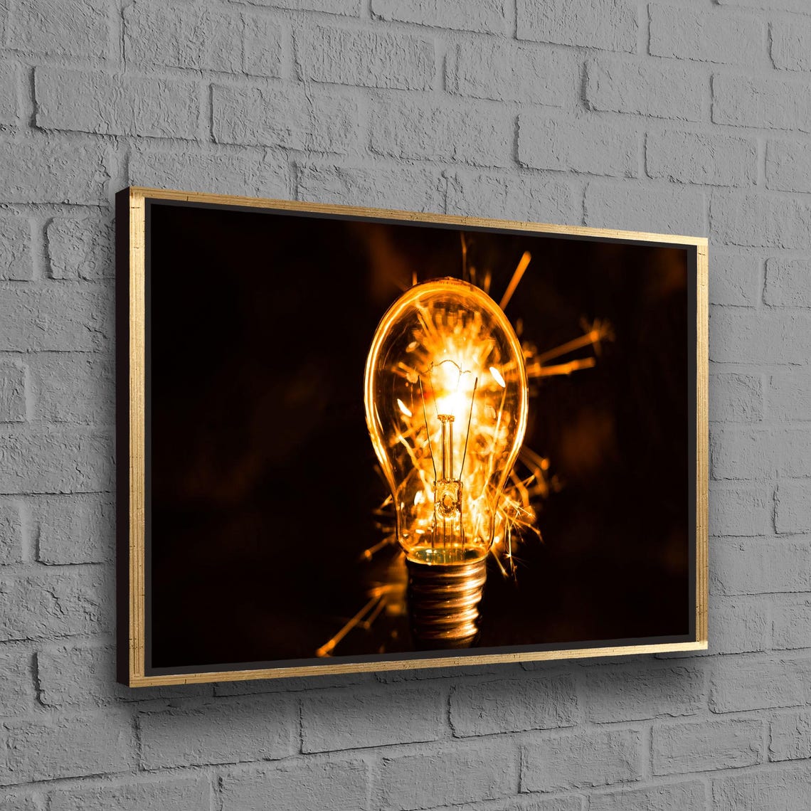 Modern Wall Art Personalized Gift Box Explosion Artwork Flash Canvas Lightbulb Large