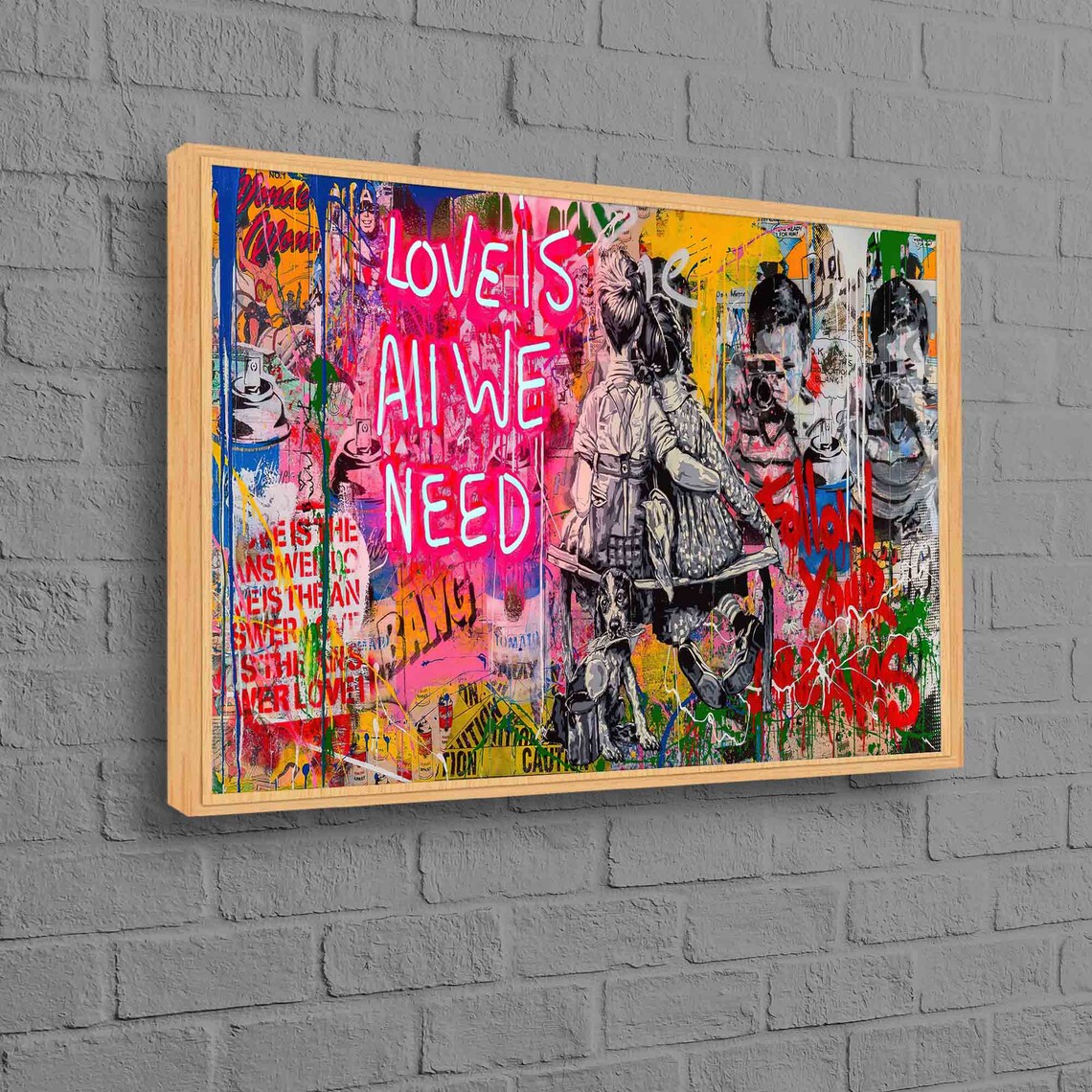 Love Is All We Need Graffiti Art Print, Street Style