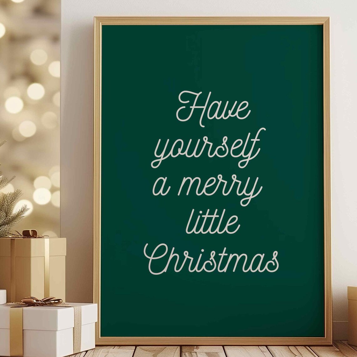 Classic Have Yourself A Merry Little Christmas Script Quote Poster