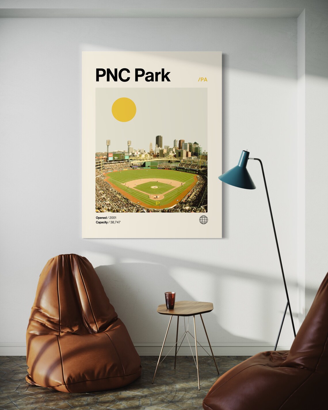 PNC Park Pittsburgh Pirates Riverside Stadium Minimalist Sports Poster - Image 2