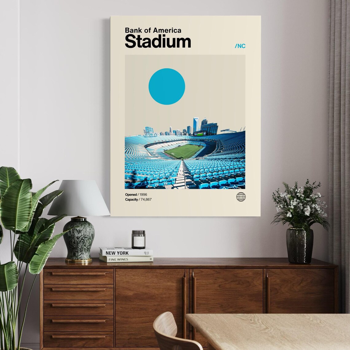 Bank of America Stadium Carolina Panthers NFL Home Minimalist Poster - Image 2