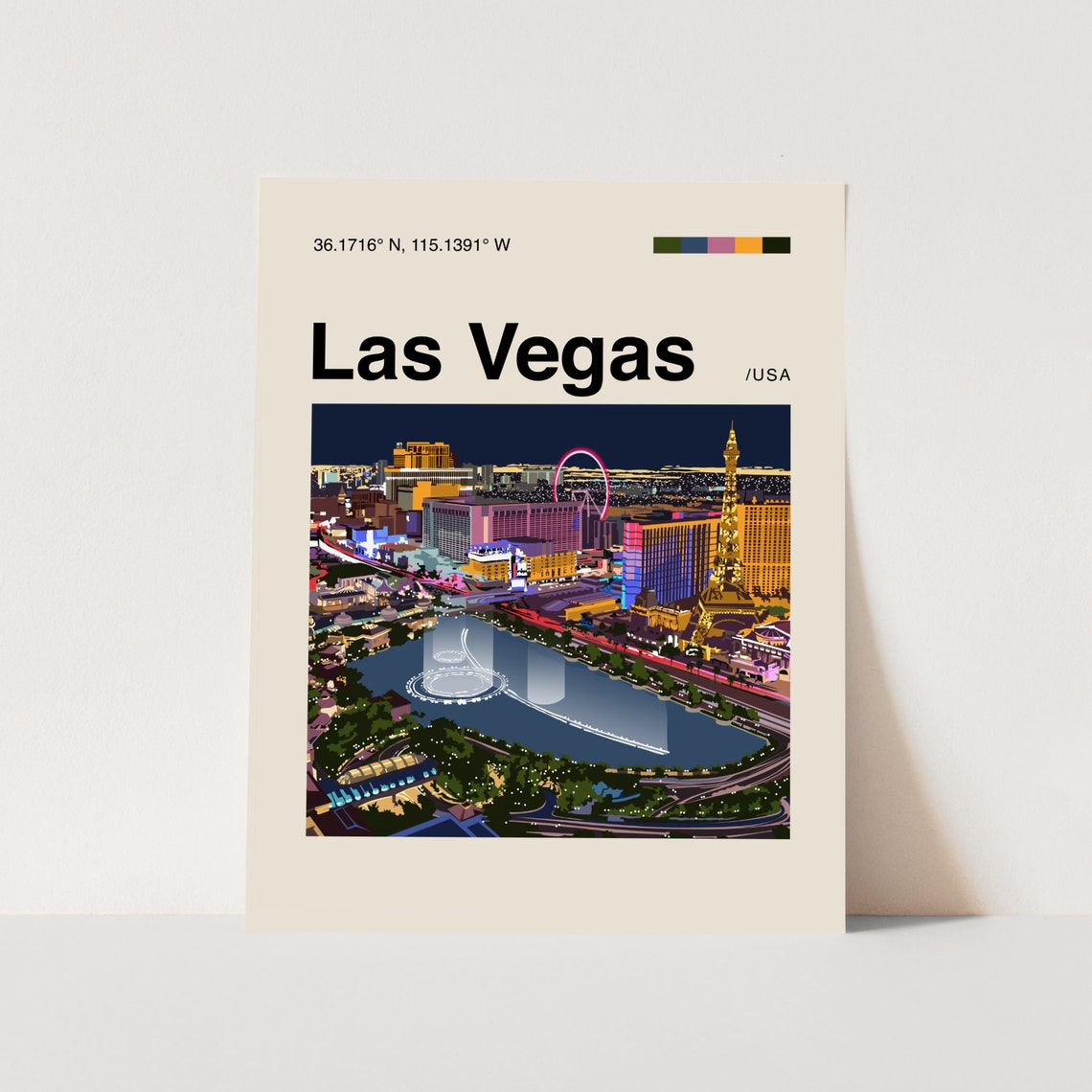 Las Vegas Poster Las Vegas Wall Art Minimalist Helvetica Mid Century Modern Las Vegas Print Vegas Poster Vegas Night Poster Vegas