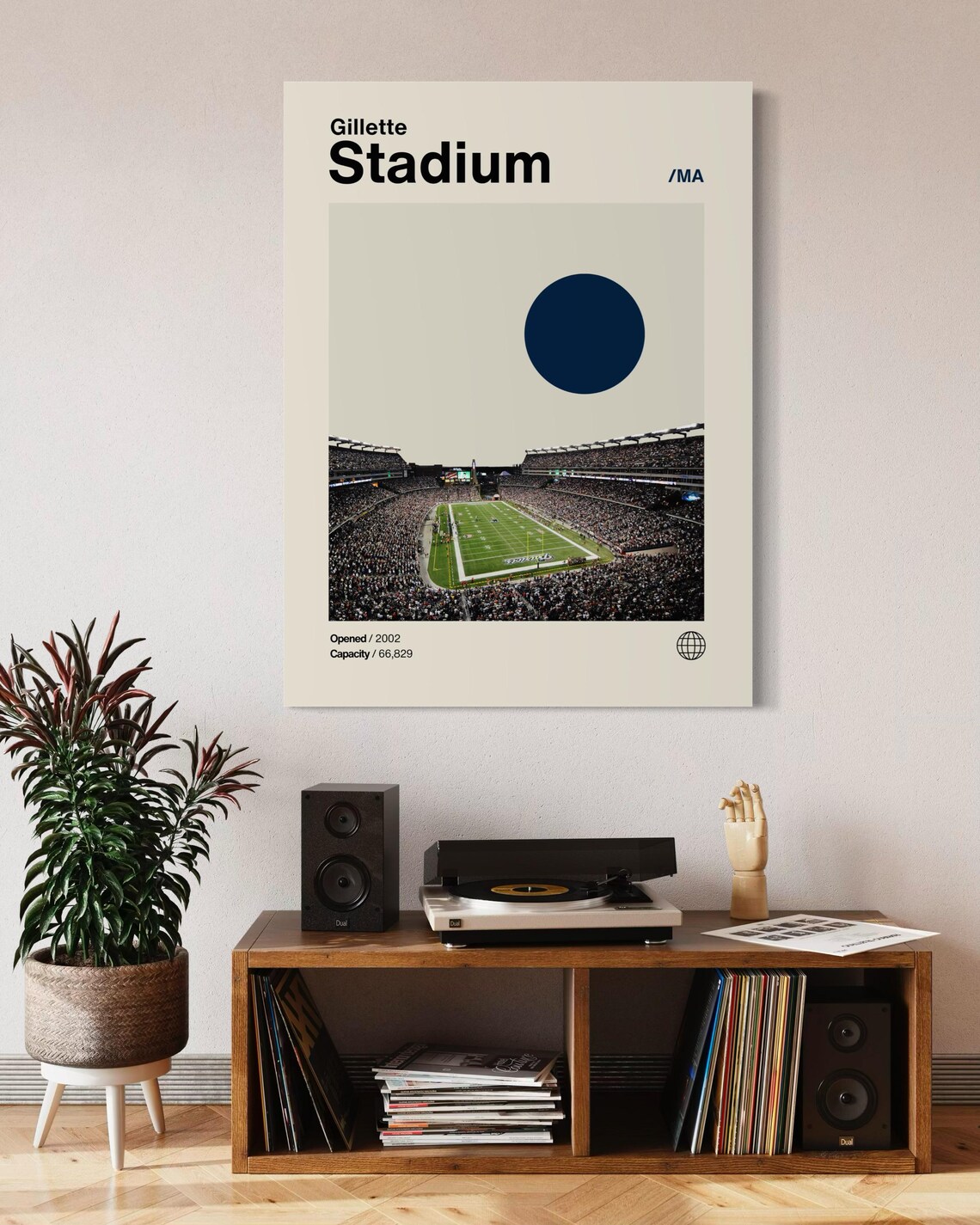 Gillette Stadium New England Patriots NFL Home Minimalist Poster Art - Image 3