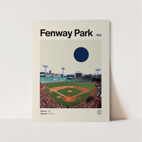 Fenway Park Minimalist Mid-Century Poster