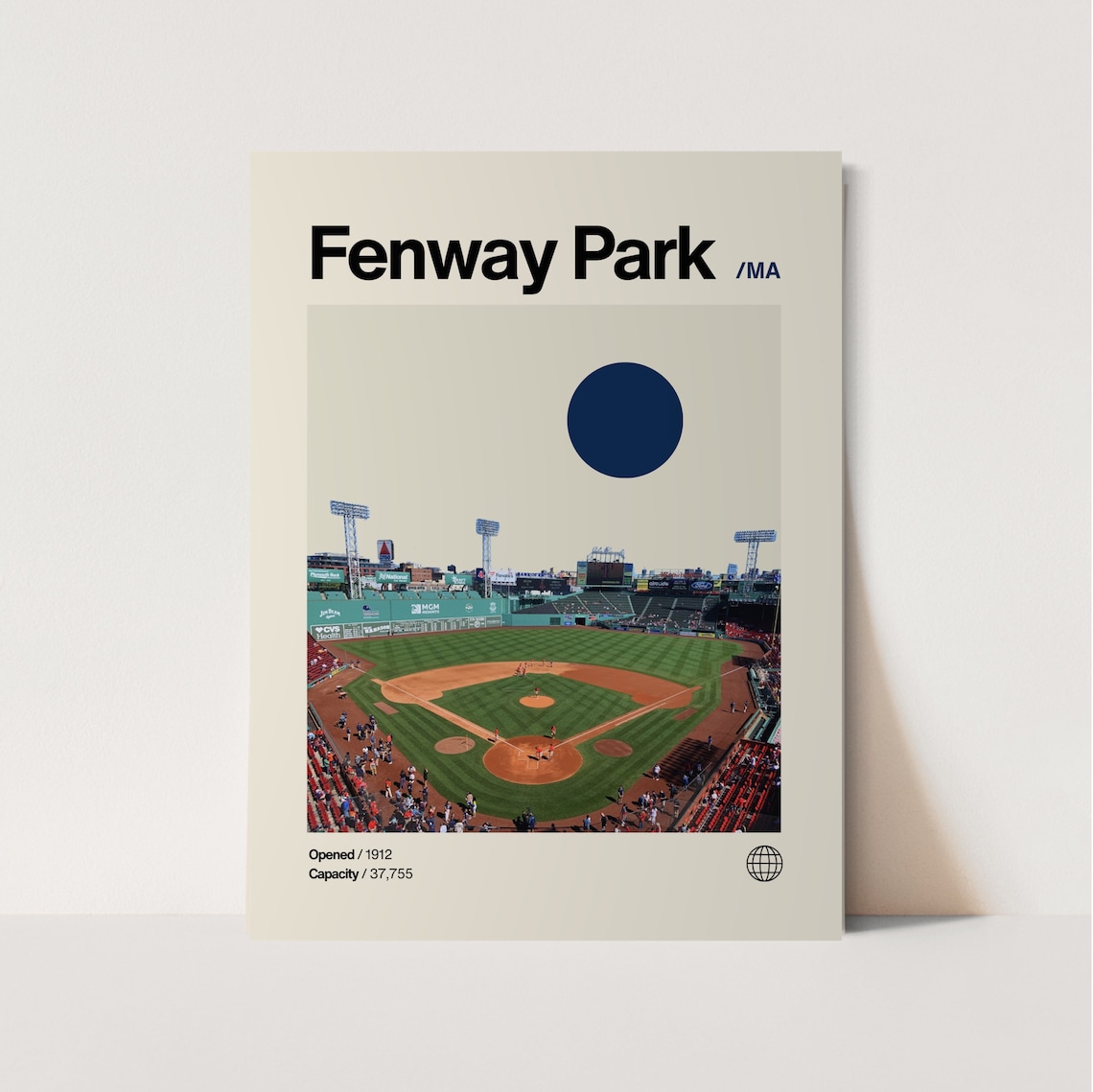 Fenway Park Minimalist Mid-Century Poster