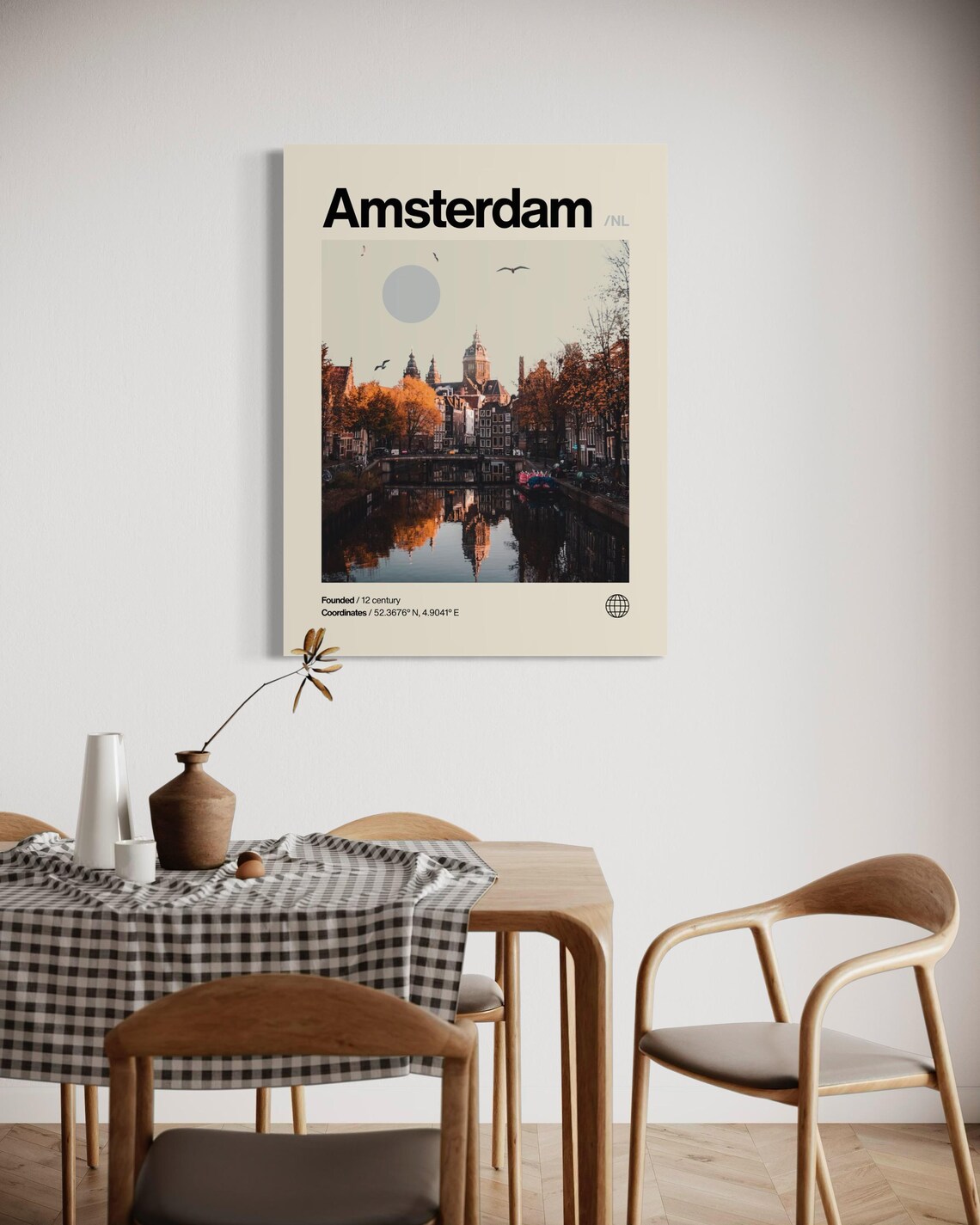 Amsterdam Netherlands Canal Sunset Historic Center Travel Poster - Image 2