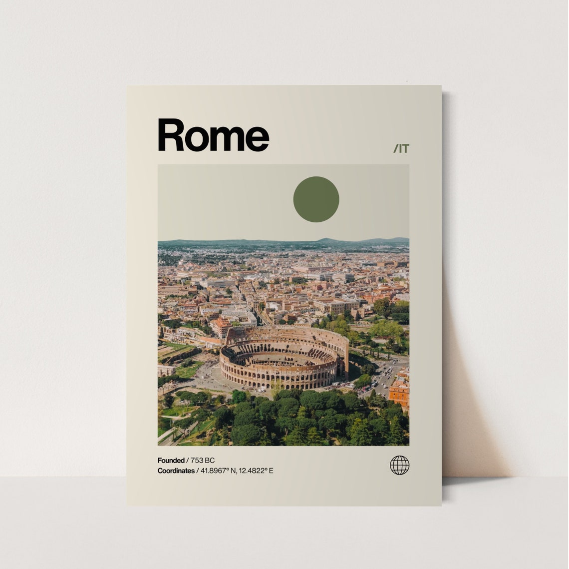 Rome Poster Minimalist Helvetica Mid Century Modern Rome Travel Print Rome Wall Art Rome Italy Art House Art Italy Poster Italia