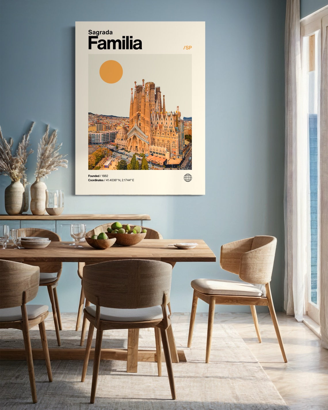Sagrada Familia Poster Minimalist Helvetica Mid Century Modern Sagrada Familia Travel Print Sagrada Familia Wall Art Sagrada Familia - Image 2