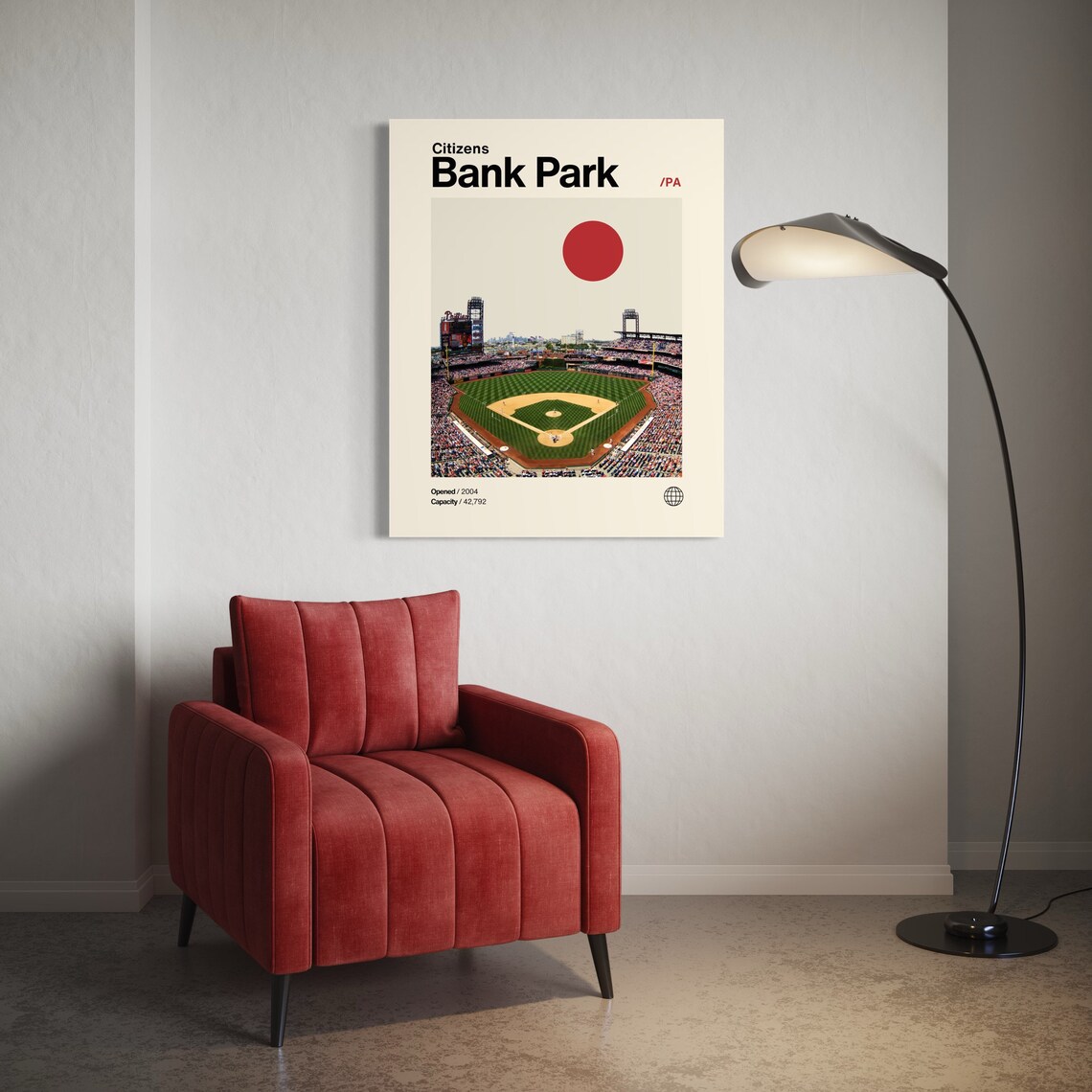 Citizens Bank Park Minimalist Baseball Art Poster - Image 3