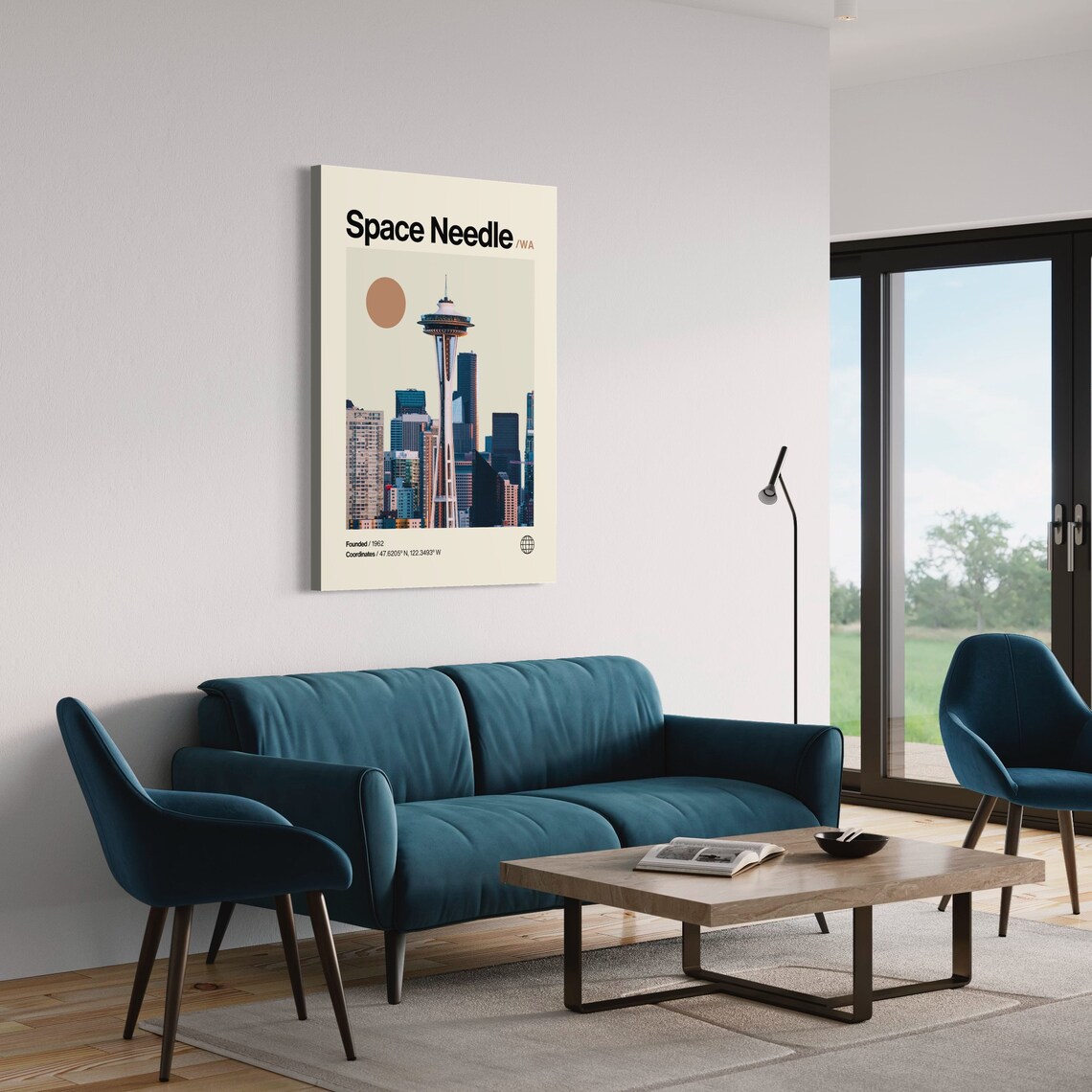 Space Needle Seattle Washington Skyline Travel Art Print Minimalist - Image 3