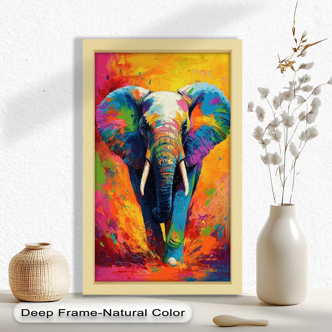 Colorful Elephant, Bohemian Animal Decor - Image 5