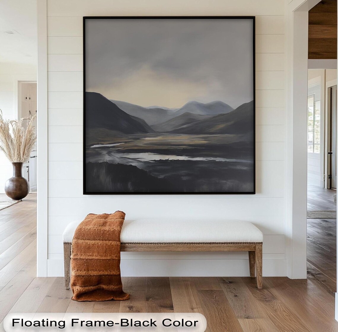 Minimalist Mountain Landscape, Modern Nature Decor