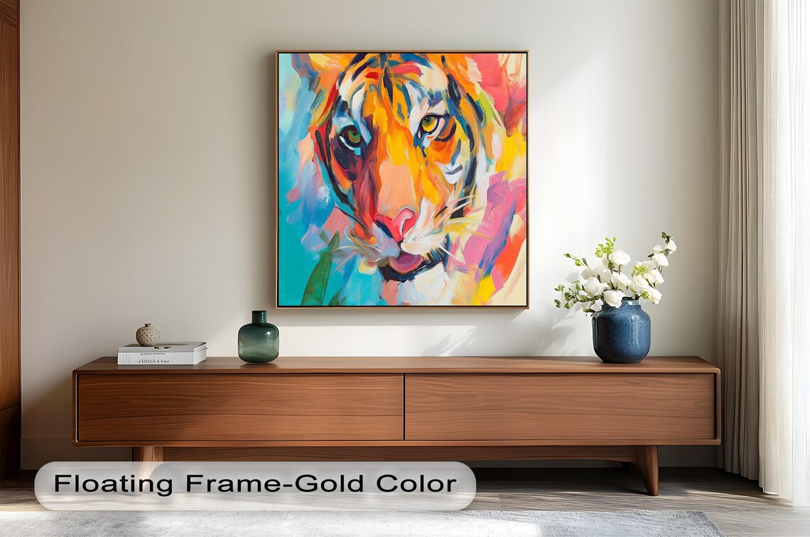 Colorful Tiger Face Art Print, Bold Jungle Animal - Image 3