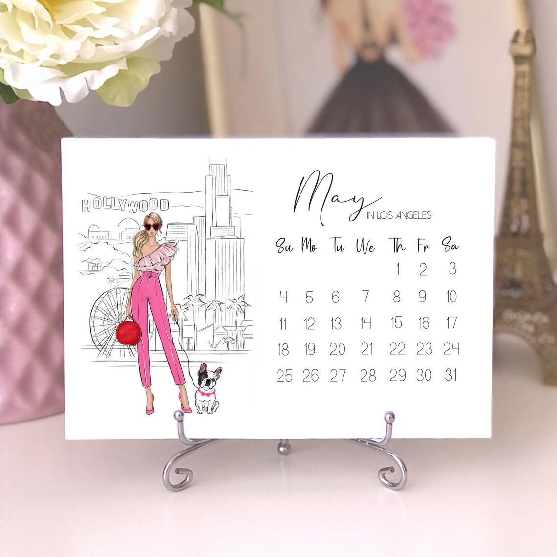 Travel Calendar 2025 Fashion Illustrated Art Print - Image 2