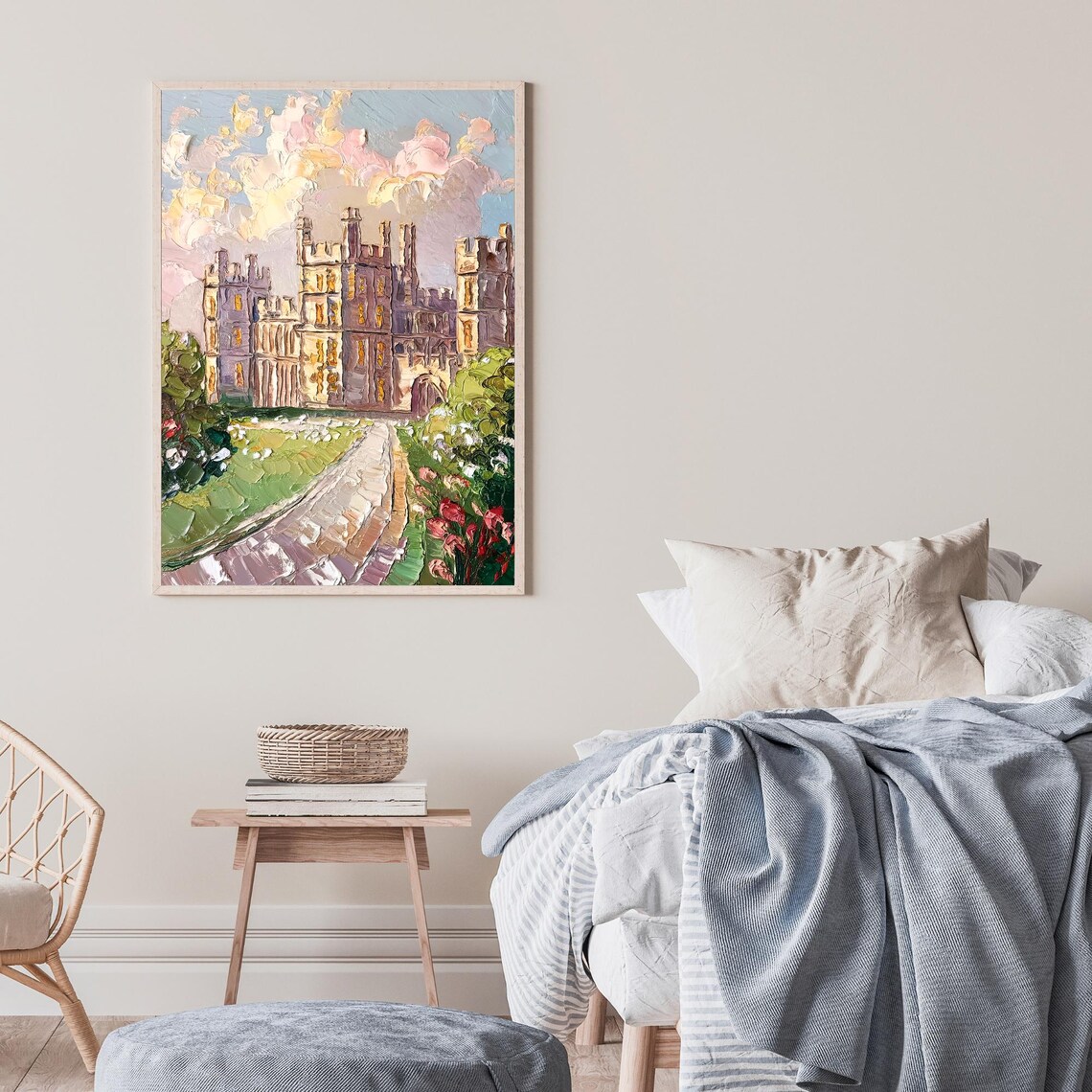 Windsor Castle England Royal Landmark Garden Oil Painting Poster - Image 2