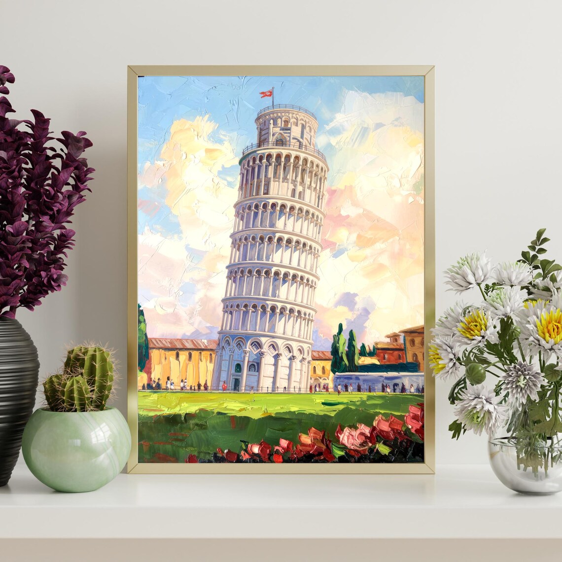 Leaning Tower Of Pisa Italy Travel Poster Print - Image 4